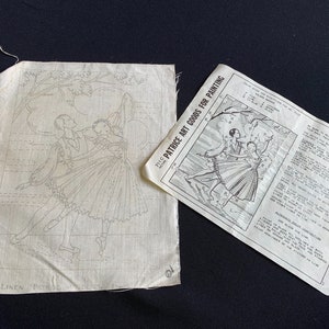 Vintage Ballet Scene on Pure Linen Painting Kit from Patrice Art Goods for Painting