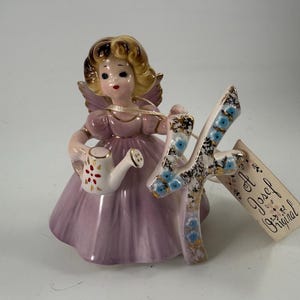 Vintage Josef Original VIERTES JAHR Geburtstag Engel Figur 4 Jahre alt