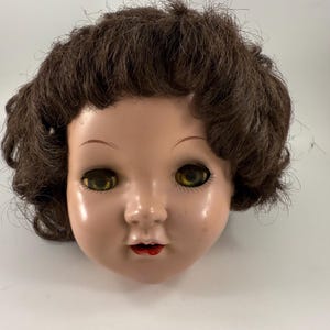 Testa di bambola in plastica dura vintage anni '50