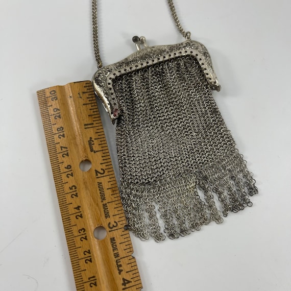 Antique Vintage Child's Silvertone Mesh Purse - image 4