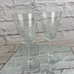 Pair of Vintage Crystal SPIEGELAU Stemmed Tall Wine Glasses Lattice Design