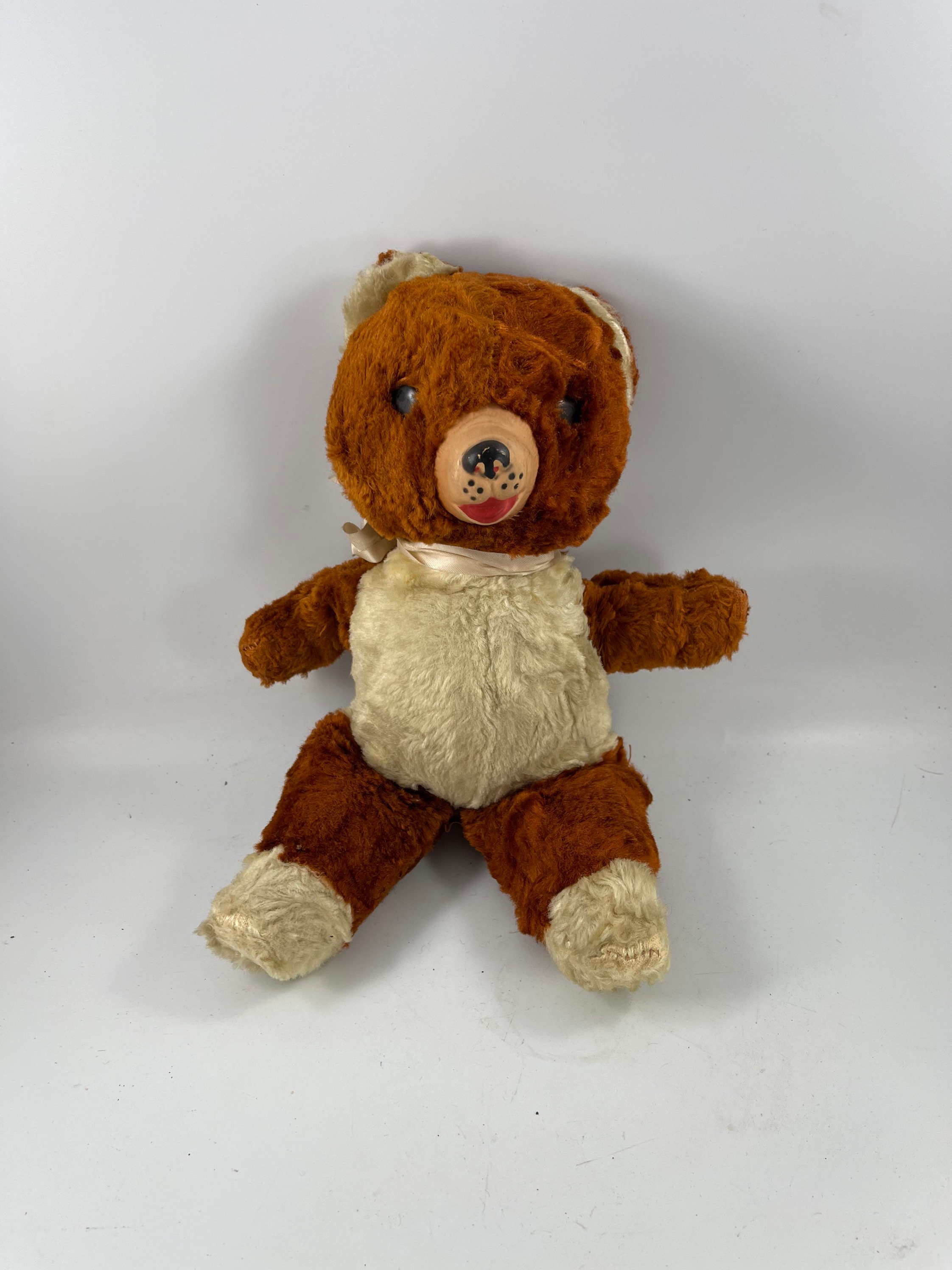 Vintage Well Loved and Well Worn Brown & Beige Teddy Bear