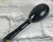 Vintage Solid Wood Wooden Black Sock Darner