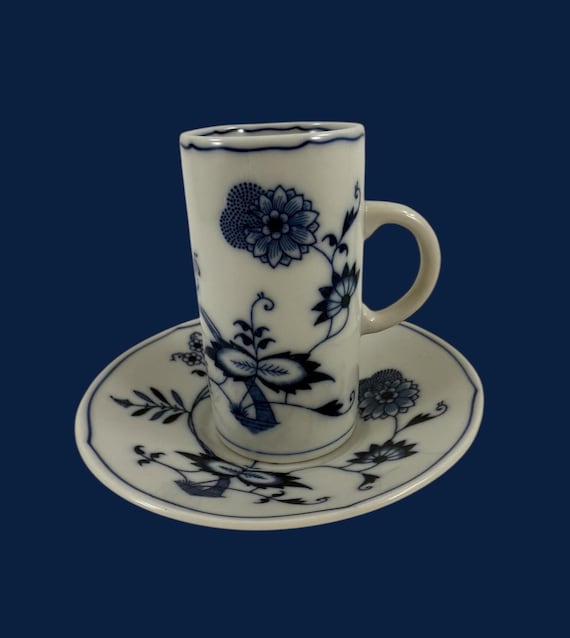 Vintage Blue Danube, Blue Onion Irish Coffee Cup and Saucer