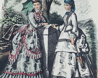 Vintage New Old Stock LA MODE ILLUSTREE Ungerahmt Fashion Print 8 x 10