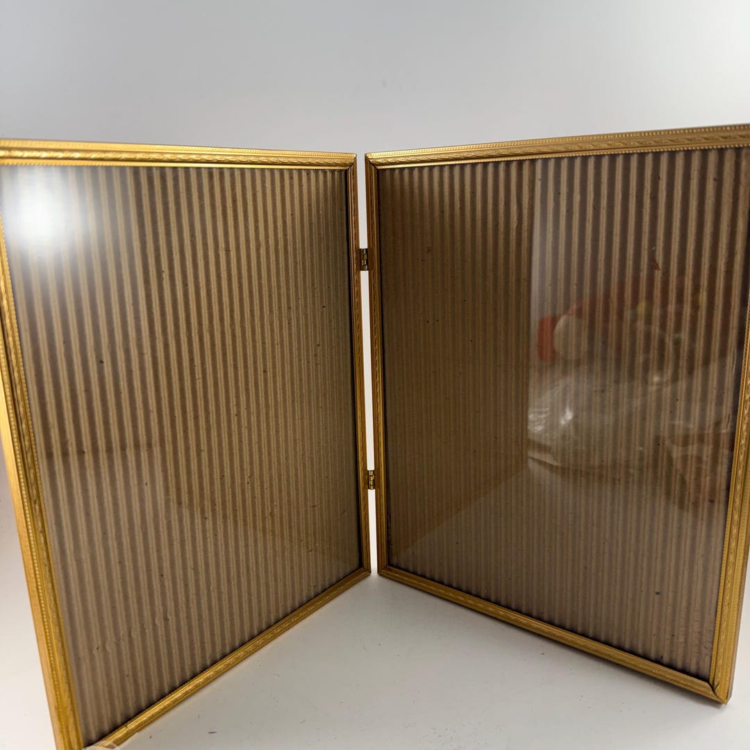 Vintage Double Hinged Bifold Goldtone Metal 8 X 10 Picture Frames - Etsy