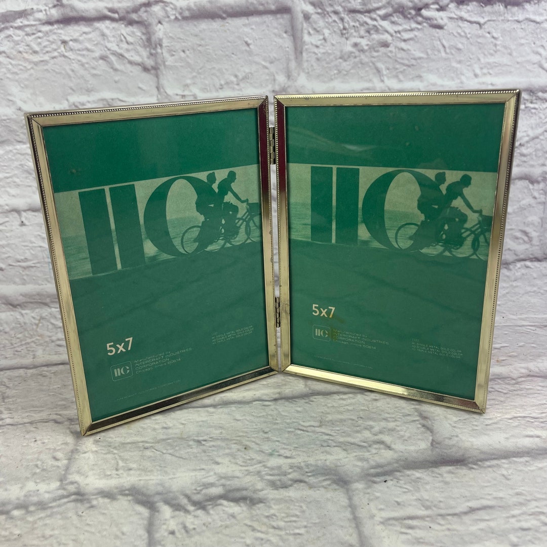 Vintage Double Hinged Bifold Goldtone Metal 5 X 7 Picture Frames - Etsy