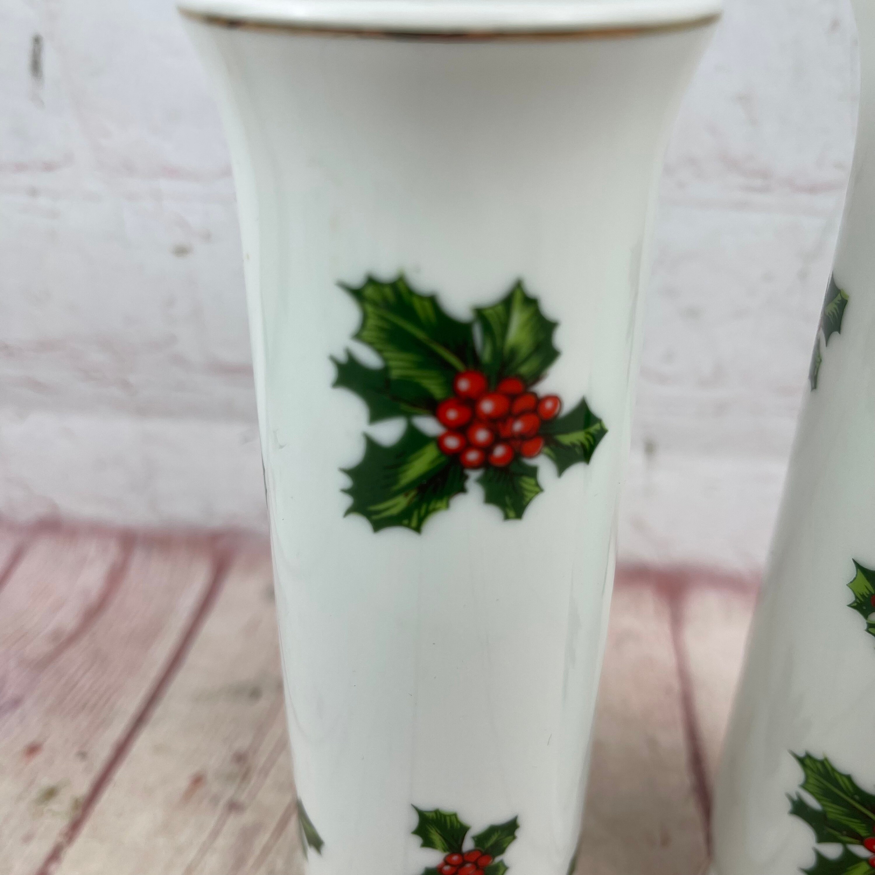 レフトン クリスマス ヒイラギ花瓶 2 個 - Etsy 日本