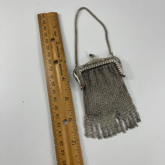 Antique Vintage Child's Silvertone Mesh Purse - image 9