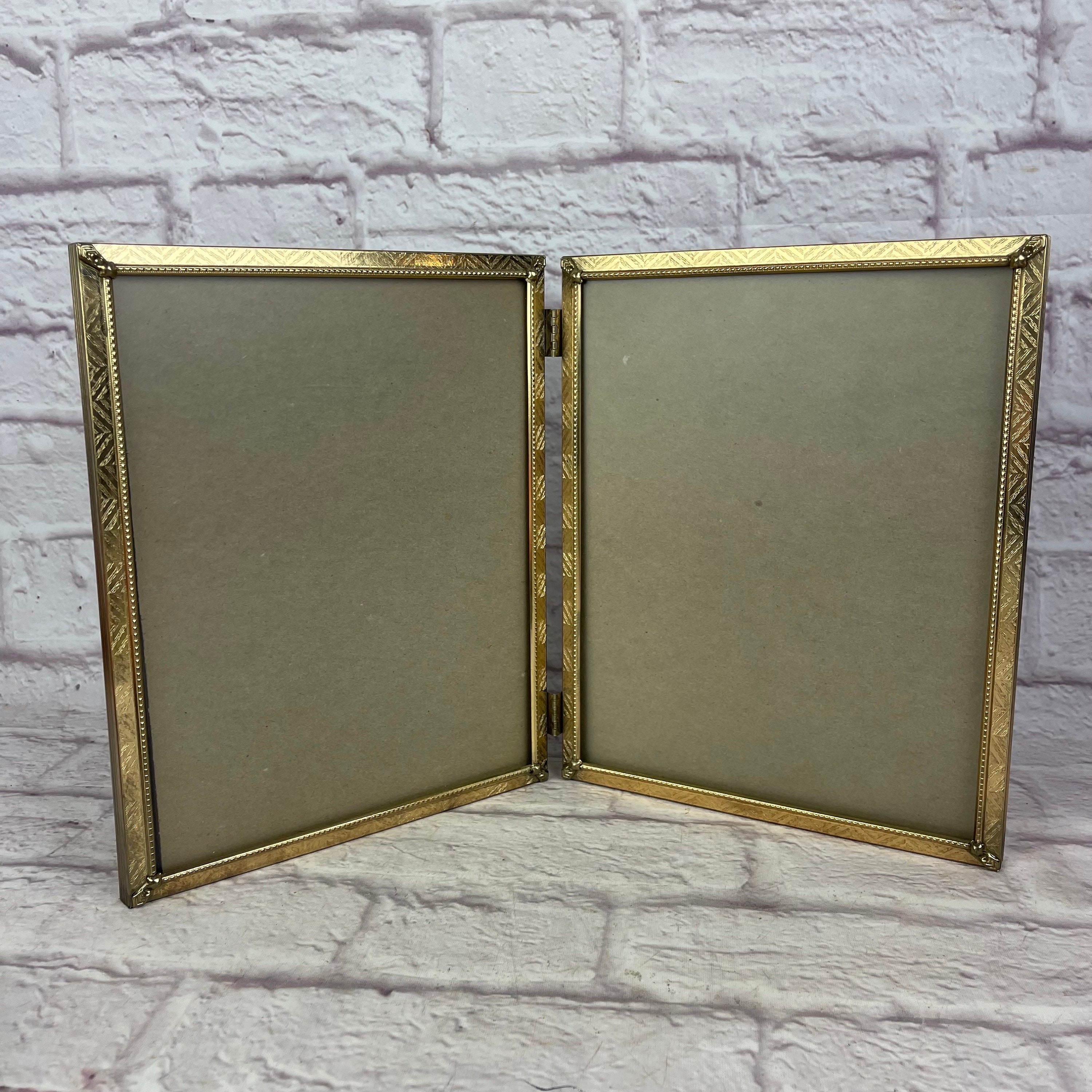 Vintage Goldtone Metal 8 X 10 Bifold Hinged Picture Frames - Etsy