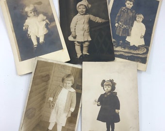Set of 5 Vintage RPPC Real Picture Postcards of Rural American Living
