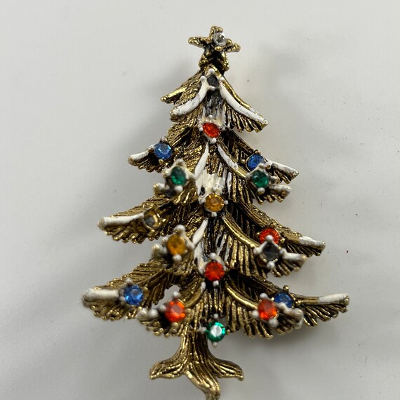 Vintage Designer Signed ART Christmas Tree Brooch… - image 2
