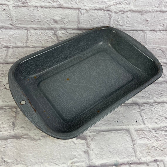 Vintage Granite Wear Enamel Baking Pan Roasting Pan 9 1/2 X 15 