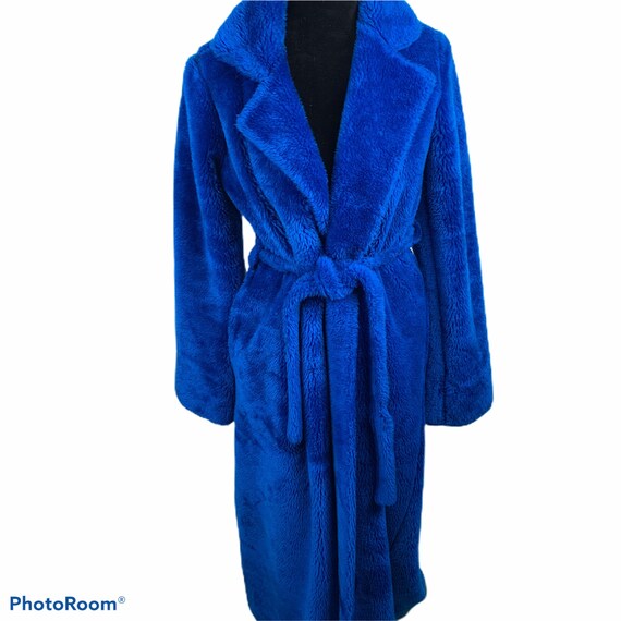 Vintage Borg Fabric 1970's Era Bright Royal Blue A