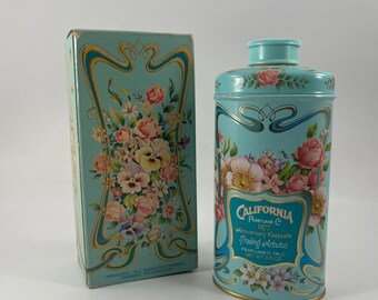 Vintage AVON 1977 Anniversary Keepsake CALIFORNIA PERFUME Roses Roses Perfumed Talc y with Original Box