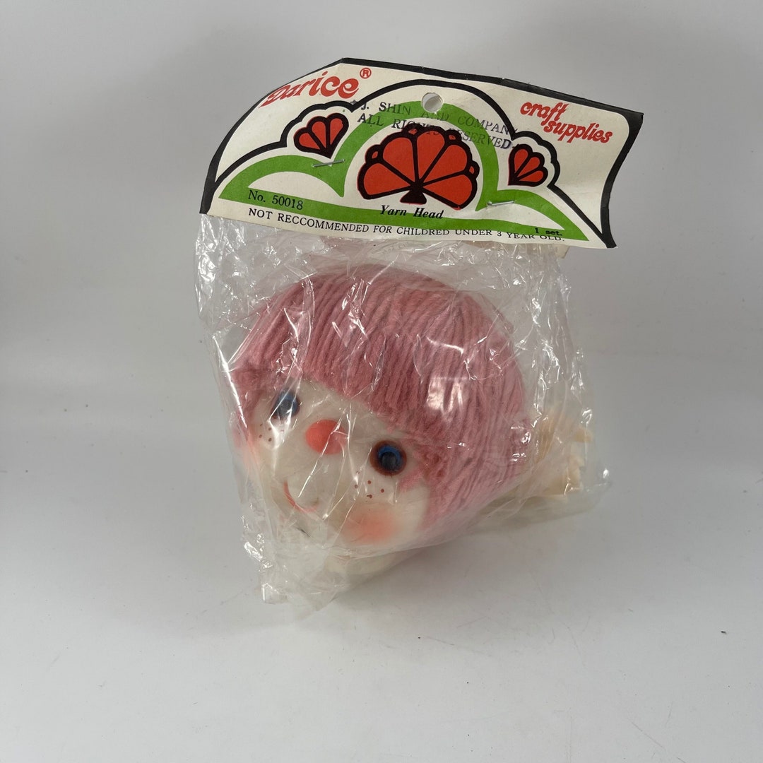Vintage DARICE Doll Head and Hands Colorful Yarn Hair Etsy