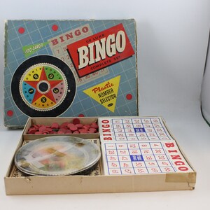 Juego de bingo vintage de lujo en caja original de Whitman Publishing Co