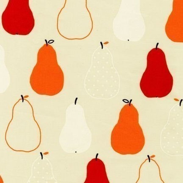 Robert Kaufman Pears in Red, Fruit Basket Fabric, 1 yard