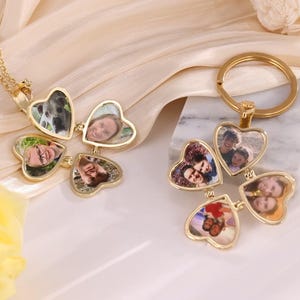 Custom Keychain with Photo,Heart Locket Keychain,Picture Necklace, Photo Locket Necklace, Gift for mom,Grandma,Mother‘s Day Jewelry