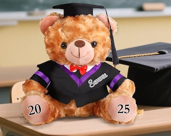 Osito de peluche personalizado de graduación 2026, con nombre, ideal como regalo de graduación universitaria, con birrete, ideal como regalo para graduados.