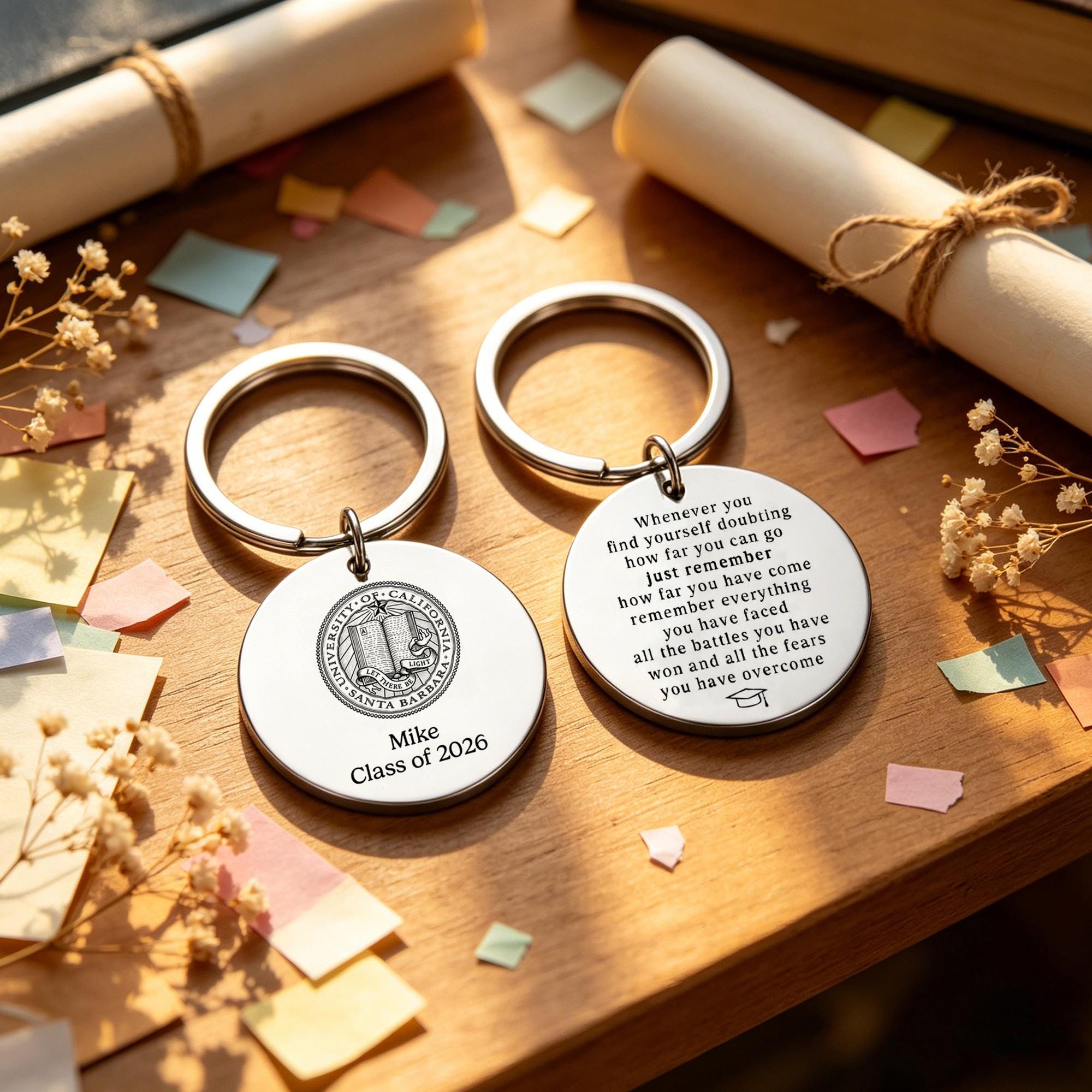 Keychain Class Gift Personalized Graduation Keychain, Graduation Gift for Her Him, Class of ...