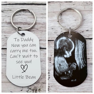 Porte-clés personnalisé à ultrasons, papa porte-moi, porte-clés bosse, porte-clés futur papa, cadeau d'anniversaire papa sonogramme de bosse, cadeau photo scan bébé