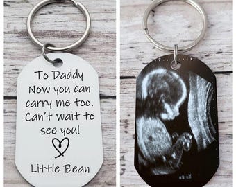 Custom Ultrasound Keychain, Daddy Carry Me, Bump keyring, Daddy to Be Keyring, Sonogram Dad Birthday Gift from Bump, Baby Scan Photo Gift