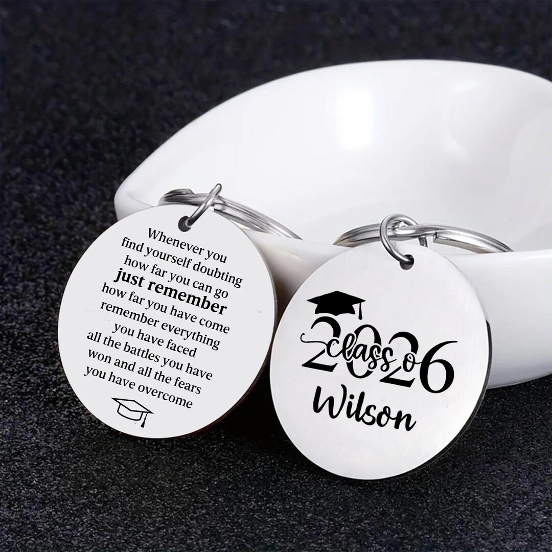 Keychain Class Gift Personalized Graduation Keychain, Graduation Gift for Her Him, Class of ...