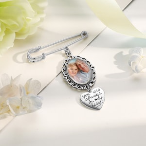 Erinnerung Anstecker, Erinnerungs Brautstrauß Charme mit Foto, Oval Hochzeit Erinnerung Andenken, benutzerdefinierte Blumenstrauß Foto Charme