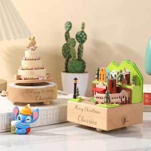 Caja de música de tren de madera personalizada, regalo de Pascua, regalo de recuerdo para niños, regalo de baby shower, regalos personalizados para recién nacidos, caja de música con nombre grabado