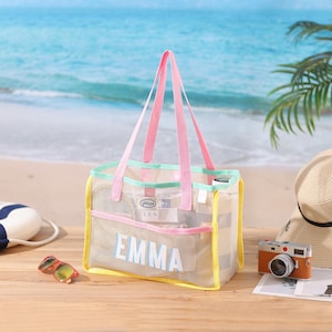 Personalized Beach Tote Bag, Custom Girls Trip Bag, Bachelorette Party Gift bag, Summer Pool Bag, Bridesmaid Beach Tote Bags image 14