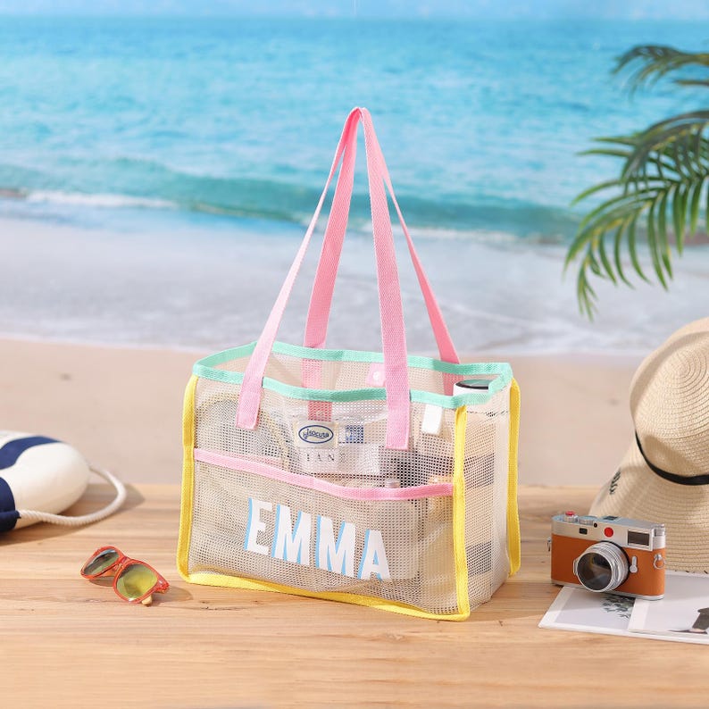 Personalized Beach Tote Bag, Custom Girls Trip Bag, Bachelorette Party Gift bag, Summer Pool Bag, Bridesmaid Beach Tote Bags image 14