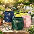 Personalized Garden Tool Bag, Custom Birth Flower Garden Tool Set, Gardening Gifts for Mom Grandma, Allotment Gifts for Women