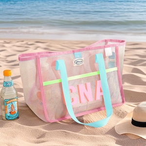 Personalized Beach Tote Bag, Custom Girls Trip Bag, Bachelorette Party Gift bag, Waterproof Summer Pool Bag, Bridesmaid Beach Tote Bags