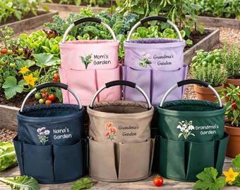 Personalized Garden Tool Set with Birth Flower & Tote Bag, Custom Gardening Gifts for Mom, Grandma, Wife, Birthday, Mother's Day Present