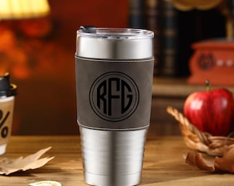 Groomsmen Gifts Personalized Tumbler for Men, Leather Tumbler,Groomsman Gift Best Man Gift, Bachelor Gifts, Gift for Him, Groomsmen Tumblers