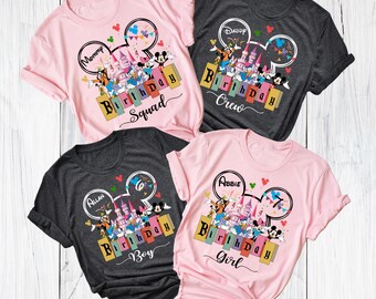 Disney Birthday Shirts, Birthday Girl Shirt, Birthday Boy Tee, Disney Crew & Squad Matching Shirts, Custom Trip Family Outfits