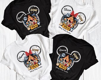 Custom Star Wars Disney World Shirts 2026, Personalized Family Vacation Tees, Matching Mickey Ear Trip Shirts, Group Disney Outfits