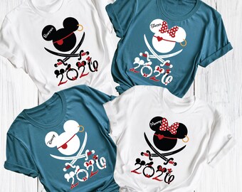 Custom Disney Pirates Family Shirts, Disney Pirates of Caribbean Shirt, Pirate's Life, Mickey and Minnie Disney Cruise 2026 Shirt