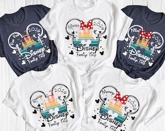 Custom Disney Family Trip Shirts, Matching Disney Castle T-Shirt
