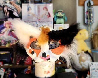 Fully Lined Calico Cat mask!
