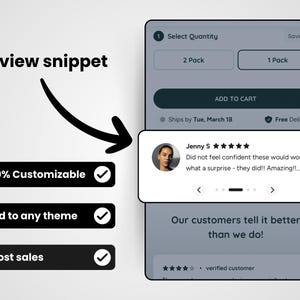 Mini Bewertung Schieber | Shopify Abschnitt | Desktop/Handyfreundlich | 100% Individualisierbar - Raw Code (CSS Html JAVA)