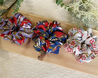 Scrunchie set, hair accessories, cotton scrunchies, gift for her, block print