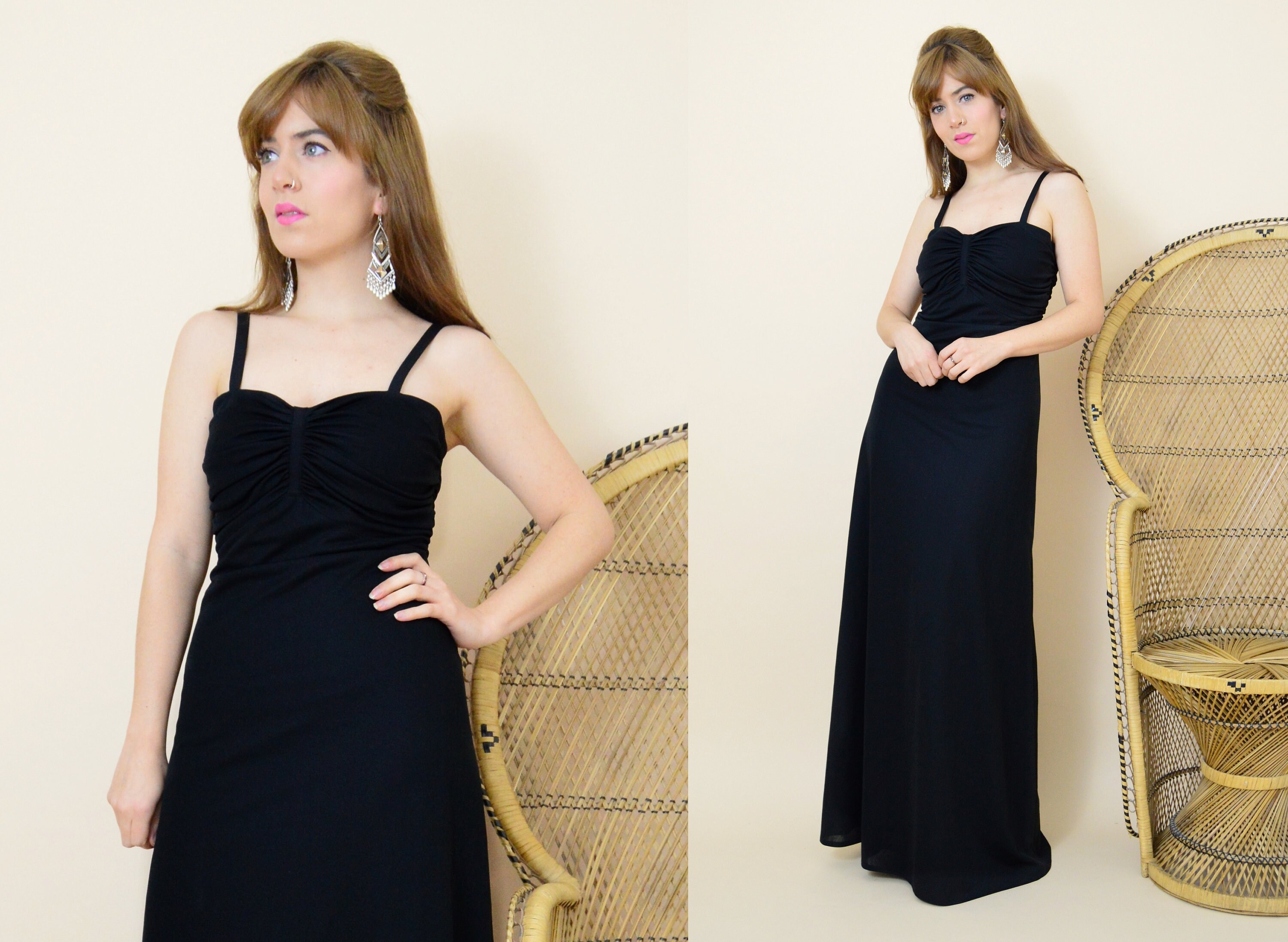 plain black maxi dress