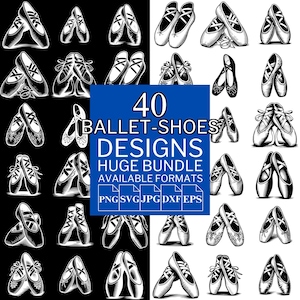 40 Ballet Shoes SVG Bundle - Unique Vector Files for Cricut and Silhouette, Ballet Shoes Clipart, Ballet Shoes Designs, 5 Available Format