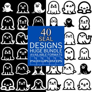 40 Seal SVG Bundle - Unique Vector Files for Cricut and Silhouette, Seal Clipart, Seal Designs, 5 Available Format