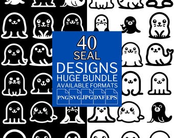 Seal SVG Bundle: 40 Unique Vector Designs for Cricut & Silhouette (Digital Download)