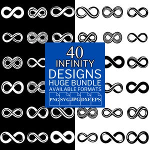 40 Infinity SVG Bundle - Unique Vector Files for Cricut and Silhouette, Infinity Clipart, Infinity Designs, 5 Available Format