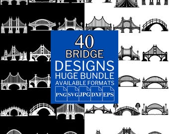 Lot Bridge SVG : 40 motifs vectoriels uniques (Cricut et silhouette)