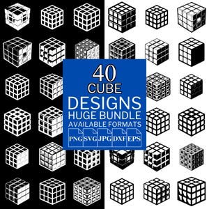 40 Cube SVG Bundle - Unique Vector Files for Cricut and Silhouette, Cube Clipart, Cube Designs, 5 Available Format